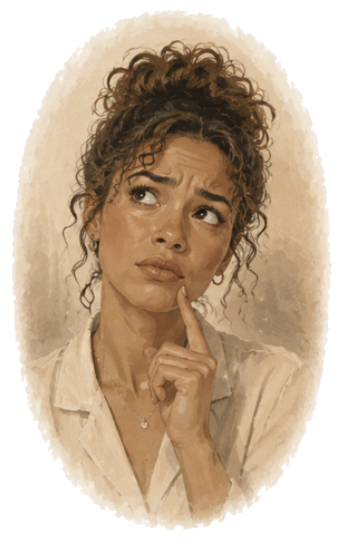 A young woman that looks unsure.